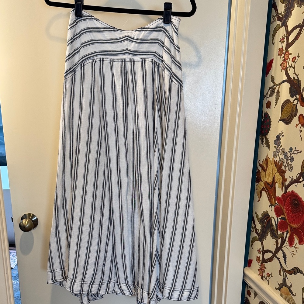Pilcro White and Navy Striped Skirt